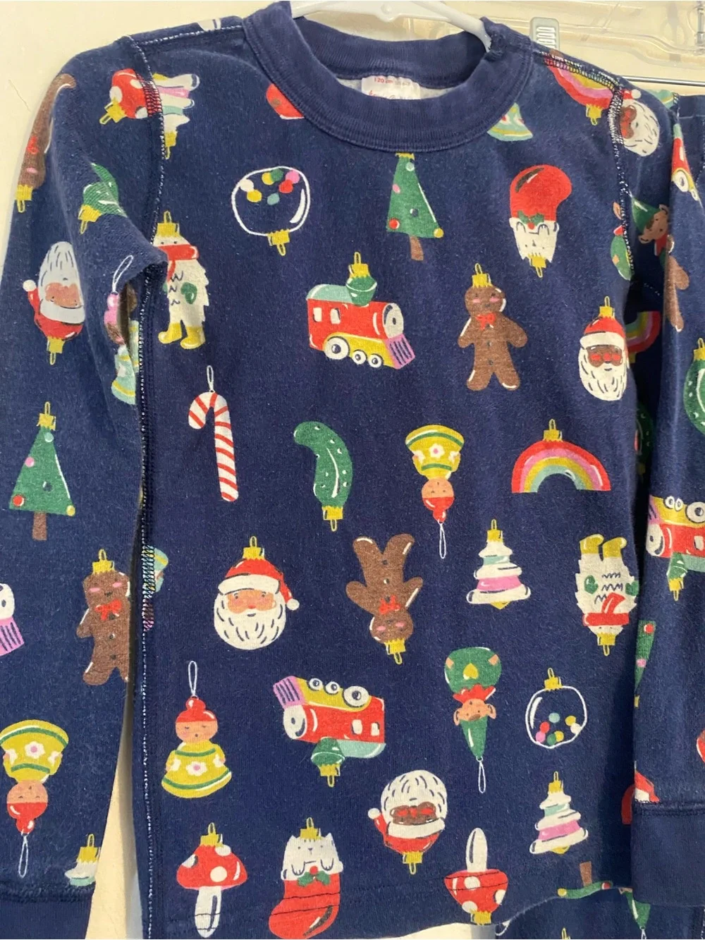 Hanna Andersson Christmas Pajama set size 120 / 6-7 Holiday tree gingerbread